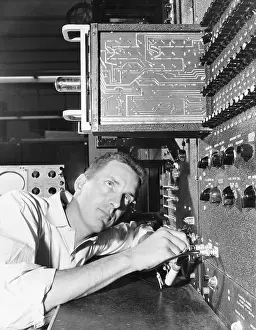 Computer Prints: Technician Working @ Circuits Of Compute
