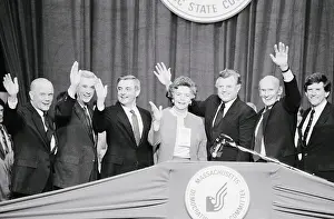 Askew Prints: Ted Kennedy and Democratic Colleagues at Podium