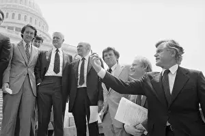 Ted Kennedy and Others at Rally