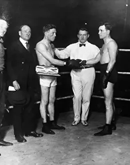 Announcer Prints: Ted Kid Lewis Shaking Hands with Jack Britton