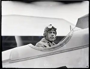 Runner Prints: Ted Meredith In Airplane