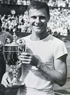 Wimbledon Prints: Ted Schroeder With Wimbledon Trophy