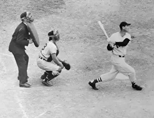 Ted Williams and Others in Baseball Action