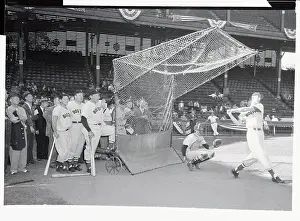 Ted Williams Batting at Practice