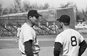 Sarasota Prints: Ted Williams and Carl Yastrzemski Standing Inside Stadium