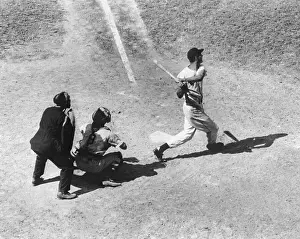 Ted Williams Prints: Ted Williams @ End Of Baseball Swing