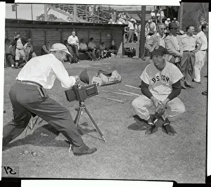 Sarasota Prints: Ted Williams Having His Picture Taken on the Field