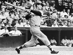 Ted Williams Hitting Home Run