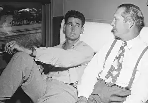 Ted Williams Prints: Ted Williams Looking Worried On Train