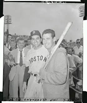 Ted Williams and Lou Boudreau Posing Together