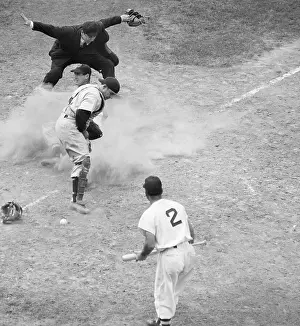 Sliding Prints: Ted Williams Slides Safe for a Home Run