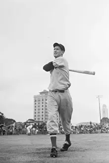 Ted Williams Prints: Ted Williams Swinging Bat at Spring Training