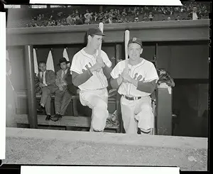 Ted Williams and Vern Stephens Posing with Baseball Bats