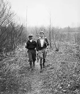 Quality Time Prints: Two teenage boys (13-15 years) with cought fish. Hohokus, New Jersey, USA. April 15, 1933