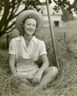 Teenage girl on farm