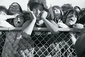 Chain Link Fence Prints: Teenage Girls Screaming for The Beatles