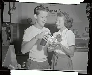 Ice Cream Prints: Two Teenagers Building Ice Cream Sundae