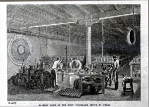 Battery Prints: Telegraph Battery Room with Operator