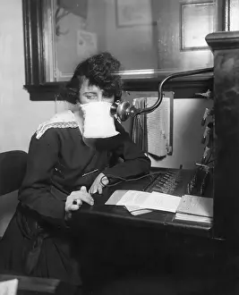Mask Prints: Telephone Operator With Mask