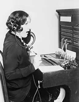 Conversation Prints: Telephone Operator At Switchboard