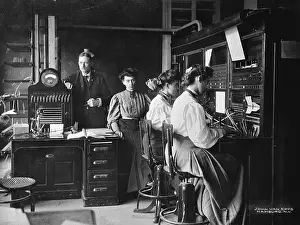 Hamburg Prints: Telephone Operators on Small Exchange
