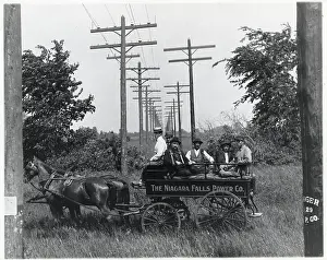 Pole Prints: Telephone Poles Behind Horse Drawn Wagon