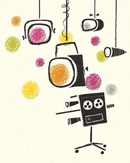 Images Dated 22nd January 2015: Television Camera and Lights