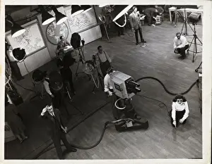 Newscaster Prints: Television Set and Crew
