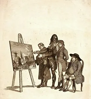 The four temperaments, the four different temperaments, documented on human types. The four temperaments are the sanguine, the choleric, the phlegmatic and the melancholic temperament, 1767, Germany, Historical