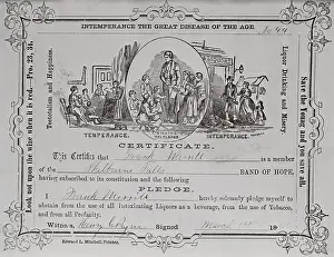 Honor Prints: Temperance Society Certificate