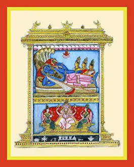 Lotus Prints: Temple with images of Garuda