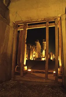 Luxor Thebes Prints: Temple of Luxor illuminated at night, Luxor, Egypt