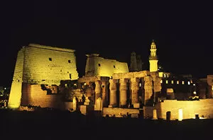 Images Dated 8th July 2012: Temple of Luxor illuminated at Night, Luxor, Egypt