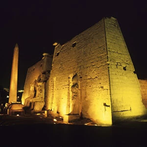 Images Dated 8th July 2012: Temple of Luxor Illuminated at Night-Luxor, Egypt