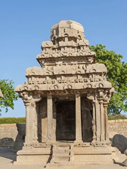 Images Dated 2nd April 2012: Temple, Pancha Rathas, Mahabalipuram, Tamil Nadu, Kanchipuram, India