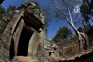 Temple ruins in the ancient city of Angkor Wat, Northwestern Cambodia