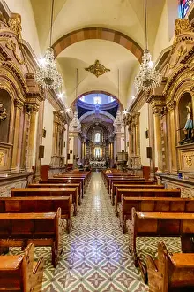 Central Mexico Prints: Templo de la Santa Cruz ( Temple of the Holy Cross ) - Queretaro, Mexico
