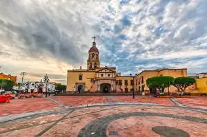 Central Mexico Prints: Templo de la Santa Cruz ( Temple of the Holy Cross ) - Queretaro, Mexico