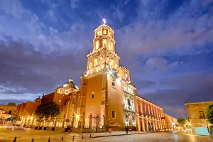 Queretaro State Prints: Templo San Francisco ( San Francisco Temple ) at dawn - Queretaro, Mexico