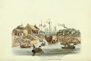 Chinese Prints: Temporary Building at Tien-Sin