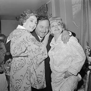 Theater Prints: Tennessee Williams with Two Actresses Starring in his New Play