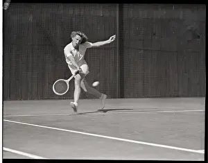 Tennis Champion Returning the Ball