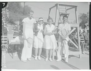 Pasadena Prints: Tennis Player Alice Marble Posing with Three of Her Peers