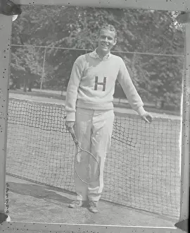 Pennsylvania Prints: Tennis Player Leaning on Net