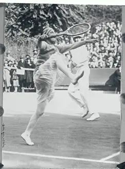 Tennis Player Suzanne Lenglen in Action Play