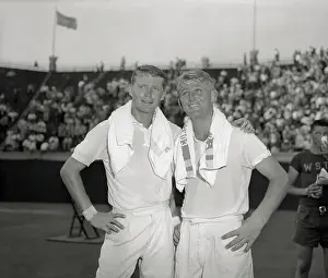 Tennis Court Prints: Tennis Players Ham Richardson and Lewis Hoad