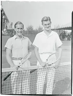 Tennis Players Posing at Net