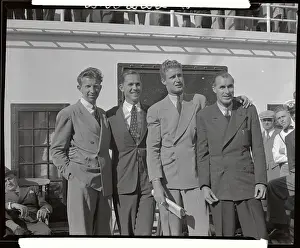 Tennis Players Standing on Ship Deck