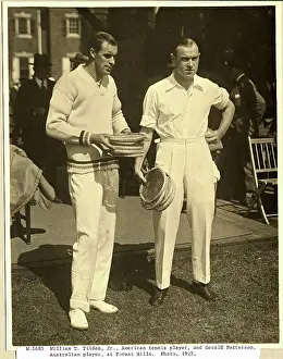 Tennis Players William Tilden and Gerald Patterson Outdoors