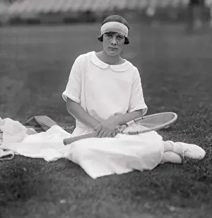 Tennis Professional Joan Frey Posing on Lawn